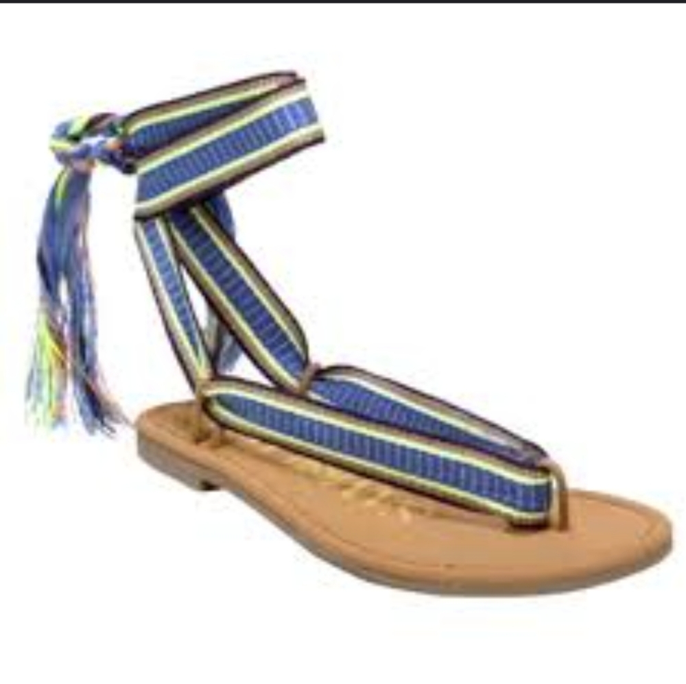 Sam & Libby Blossom Braided Gladiator Wrap Sandals Size 8